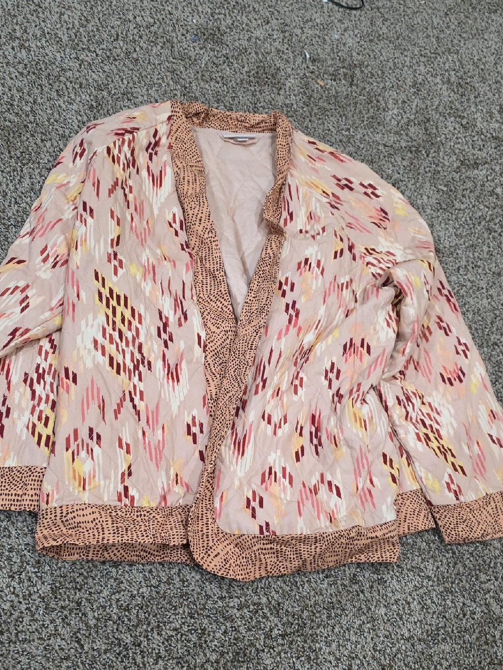 Knox Rose Pink & Cream Patterned Open Front Jacket